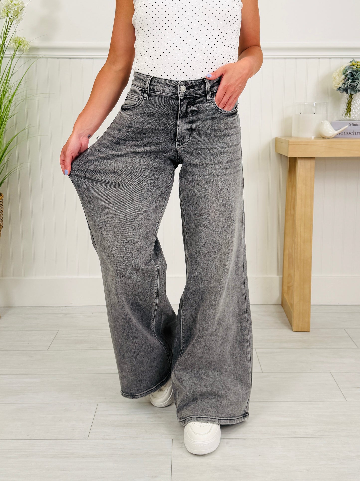 Judy Blue Smoke Show Palazzo Wide Leg Jeans
