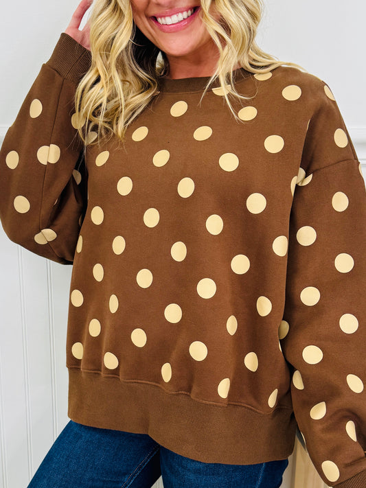 Dot Your Day Pullover In Chocolate