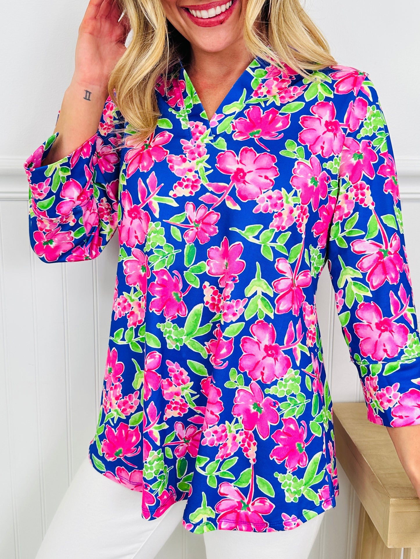 Bloom in Spring Top in Cosmos Print