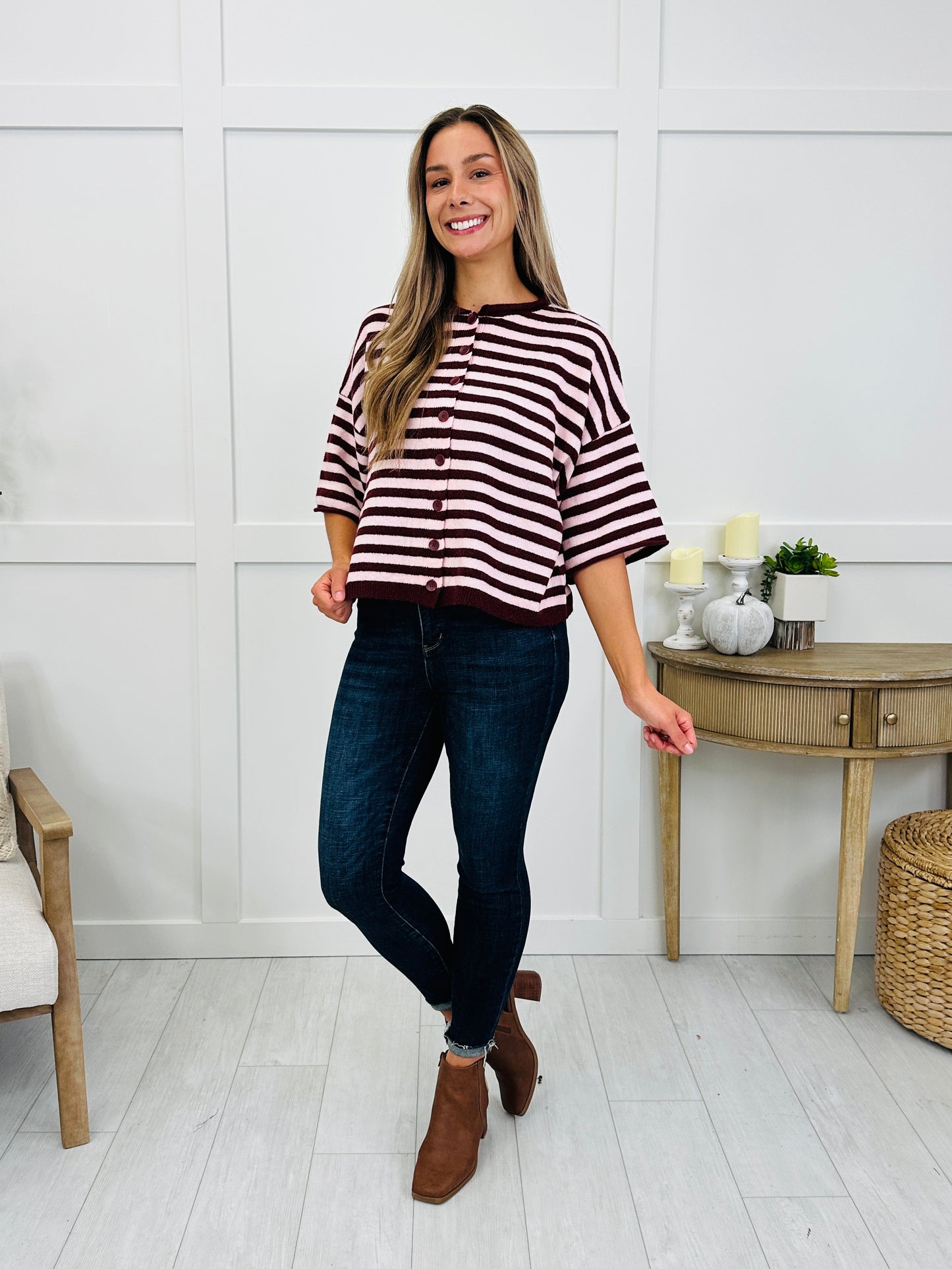 Softly Spoken Top In Burgundy