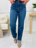 Judy Blue Waiting for You Cuffed Straight Leg Jeans in Reg/Curvy