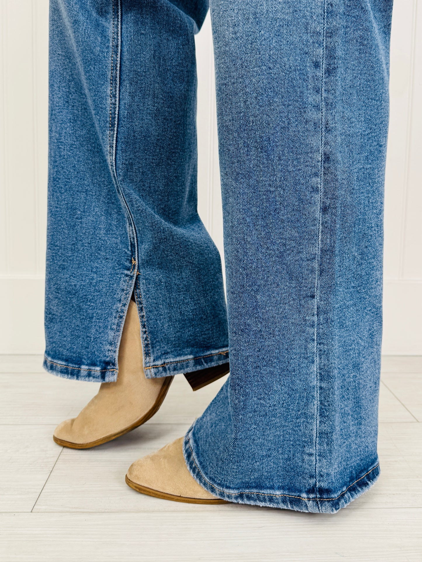 Side Note Tummy Control Wide Leg Jeans