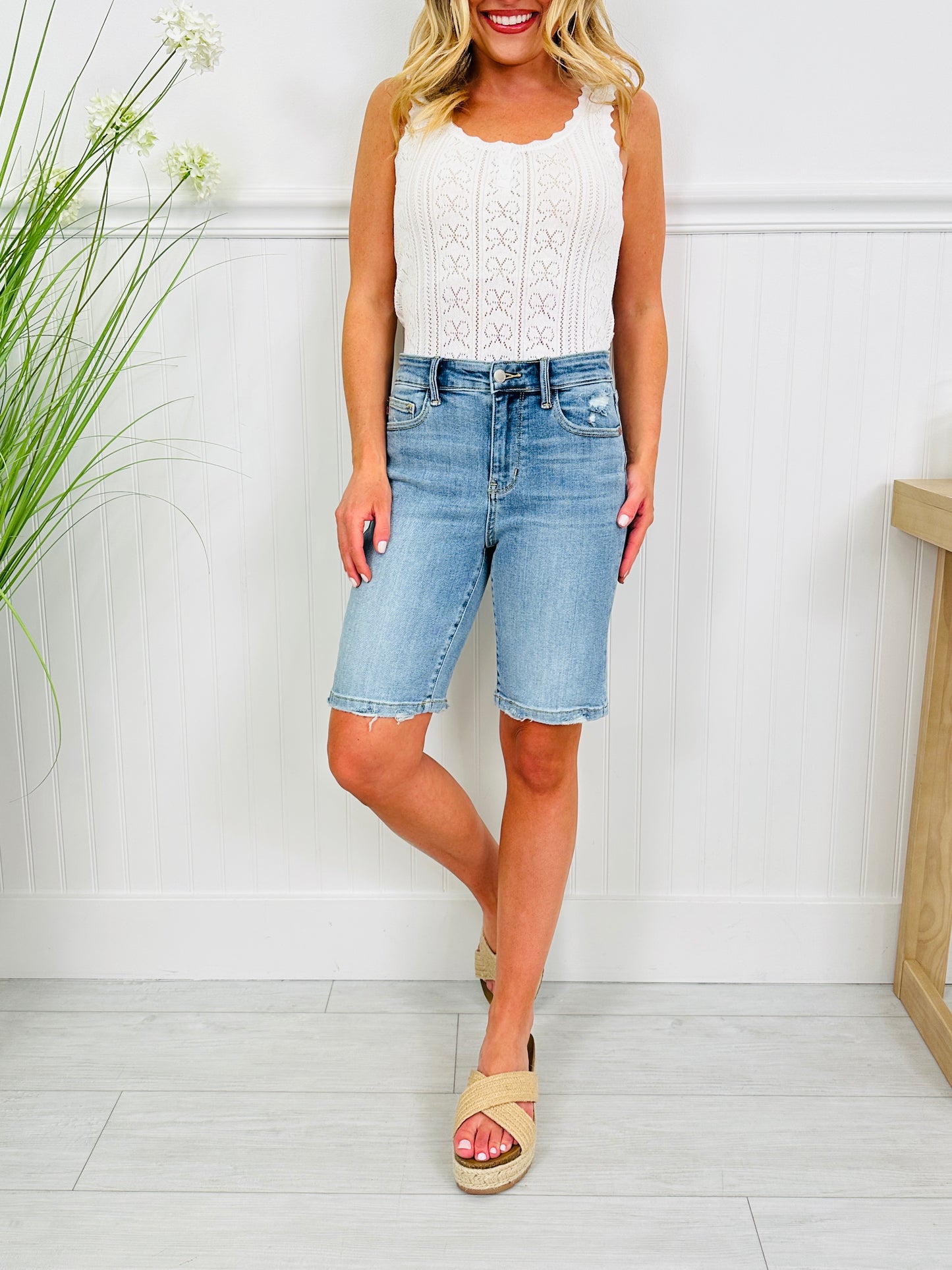 Judy Blue Bermuda Bliss Vintage Washed Bermuda Shorts