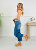 Put a Bow On It Tummy Control Wide Leg Cropped Jeans