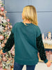 REG/CURVY Merry And Bright Bling Sweatshirt In Hunter Green