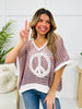 It Begins With Peace Sweater In Dusty Rose/Ivory