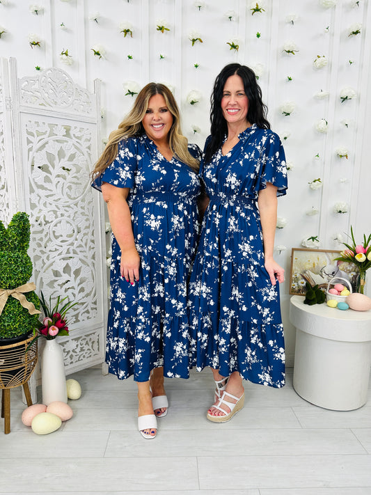Sunday in Petals Dress In Navy