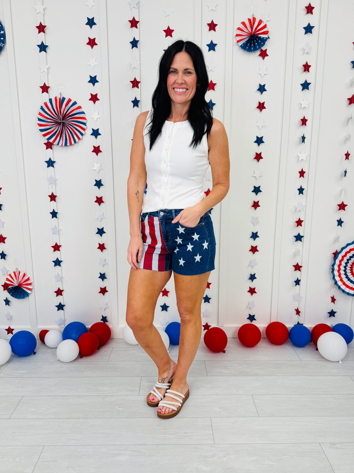 Stars and Stripes Forever Tummy Control Shorts
