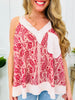 Let It Be Lovely Tank Top In Red Multi