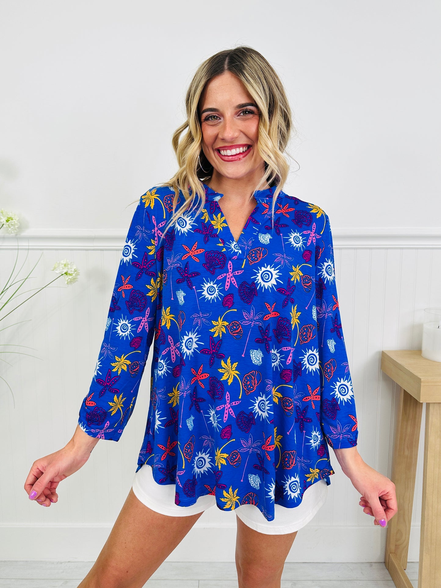 Sweet Like Spring Top in Key West Print