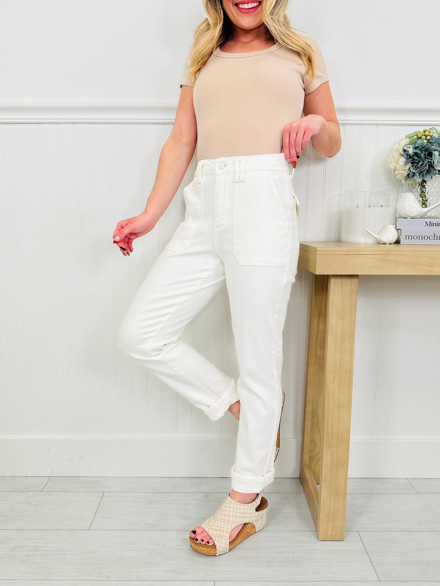 Judy Blue Out With The Old White Weekender Jeans