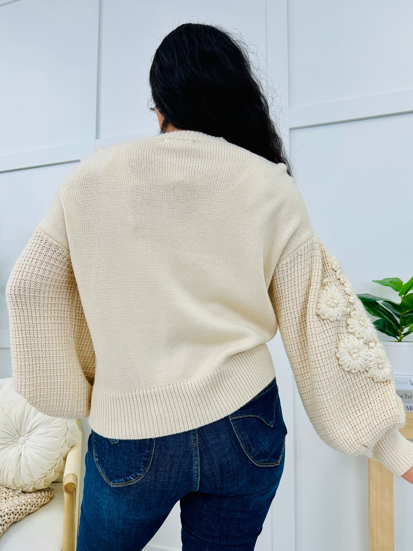 Blossoming Into My Best Self Sweater In Ivory