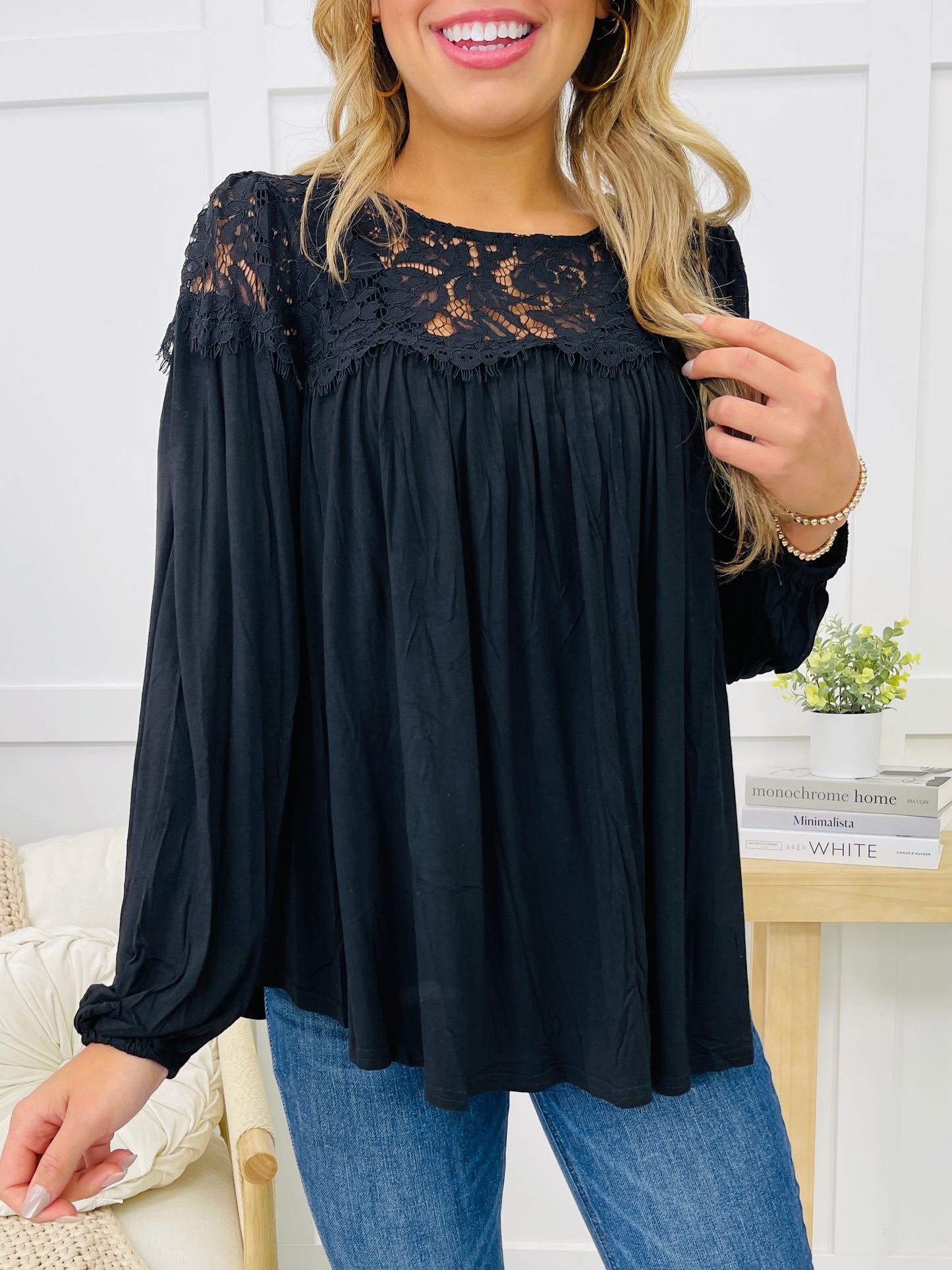 Restock! Moonlit Lace Long Sleeve Top