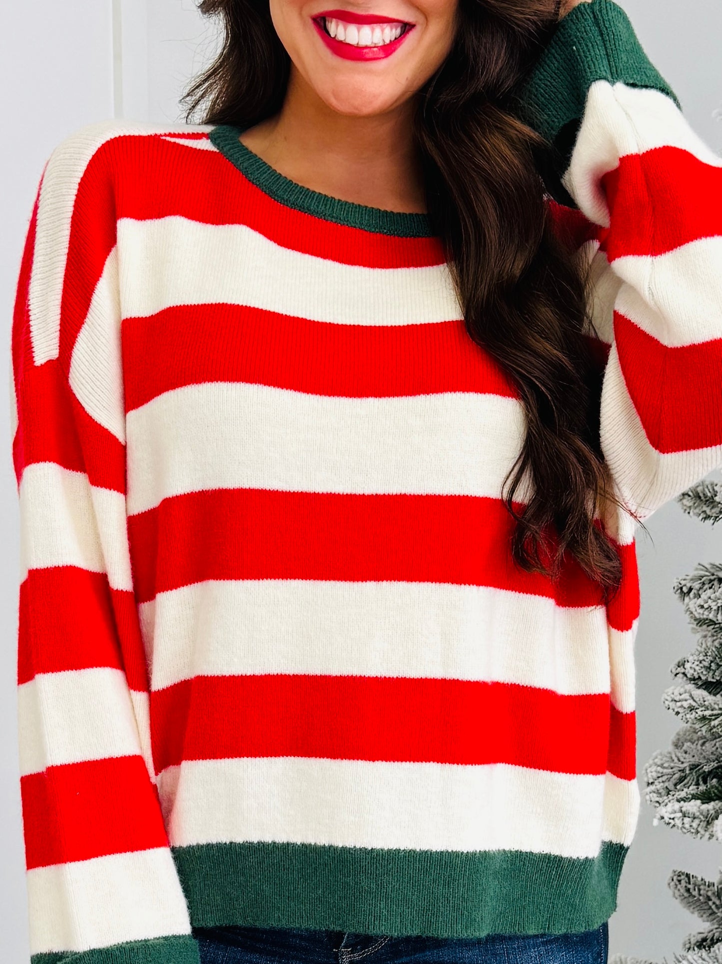 Weekend Whimsy Sweater In Red/Ivory