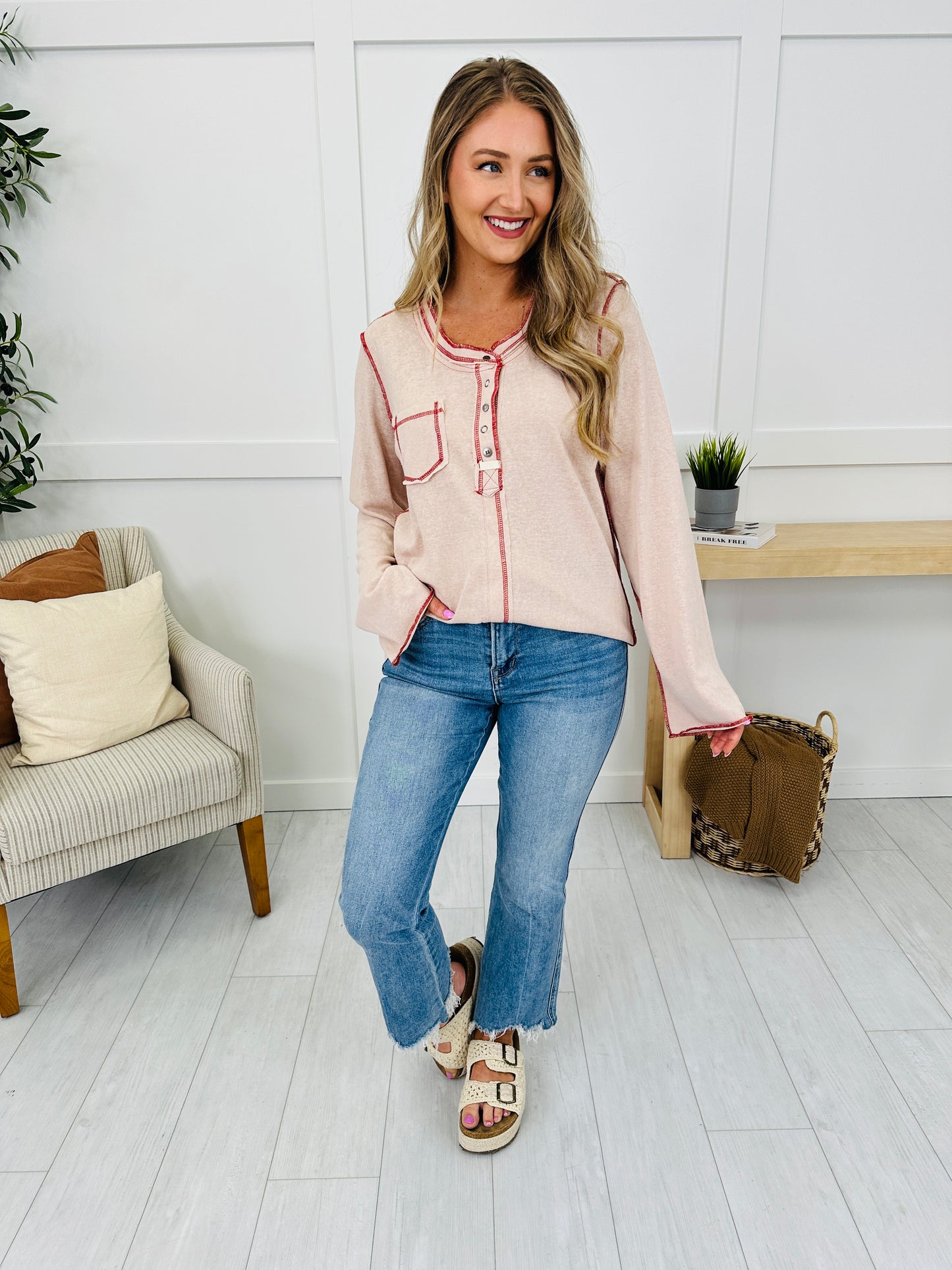 Outline Touch Top in Taupe