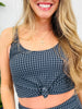 The Kamri Swim Top In Black/Charcoal Gingham