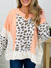 Whimsical Wild Pullover in Coral/White