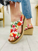 Blossom Heights Wedges In White Floral