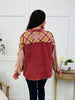 Wildwood Patchwork Top In Burgundy