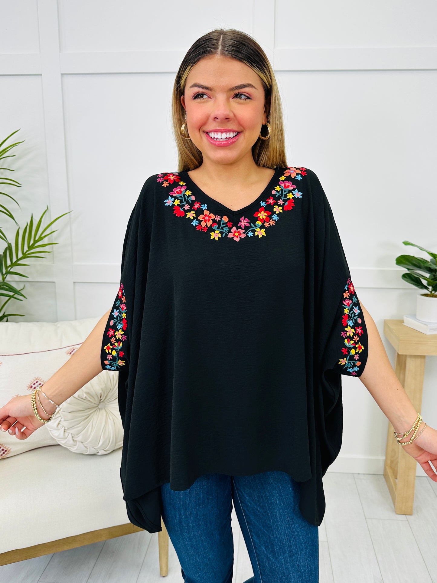 REG/CURVY Embroidered Essence Top- Multiple Colors!