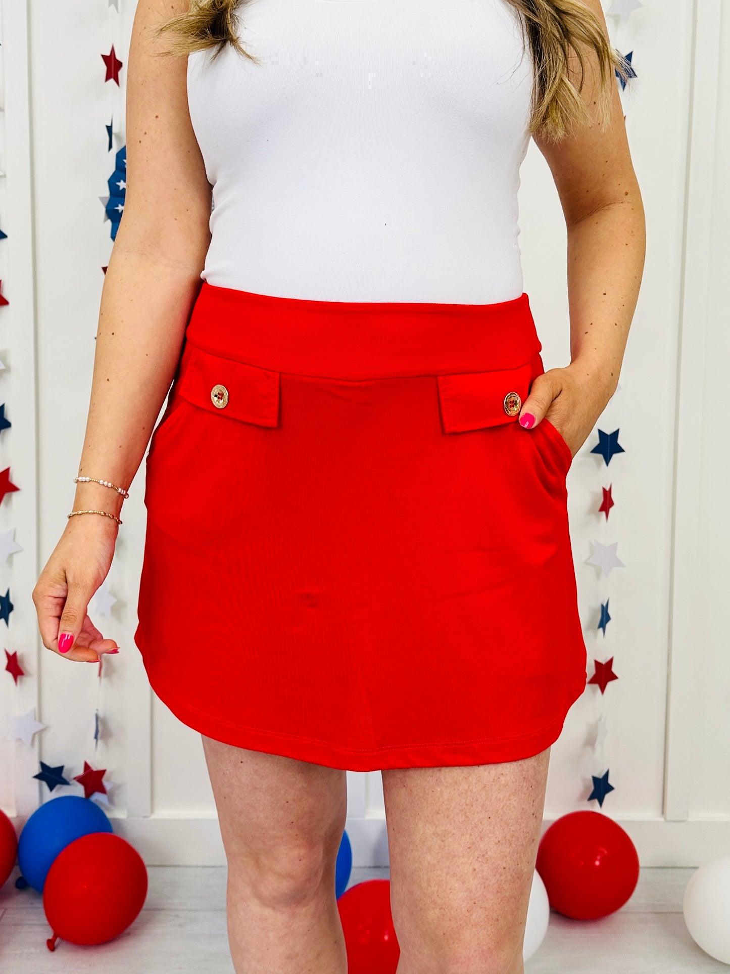 Red, White and Ready Skort In Multiple Colors
