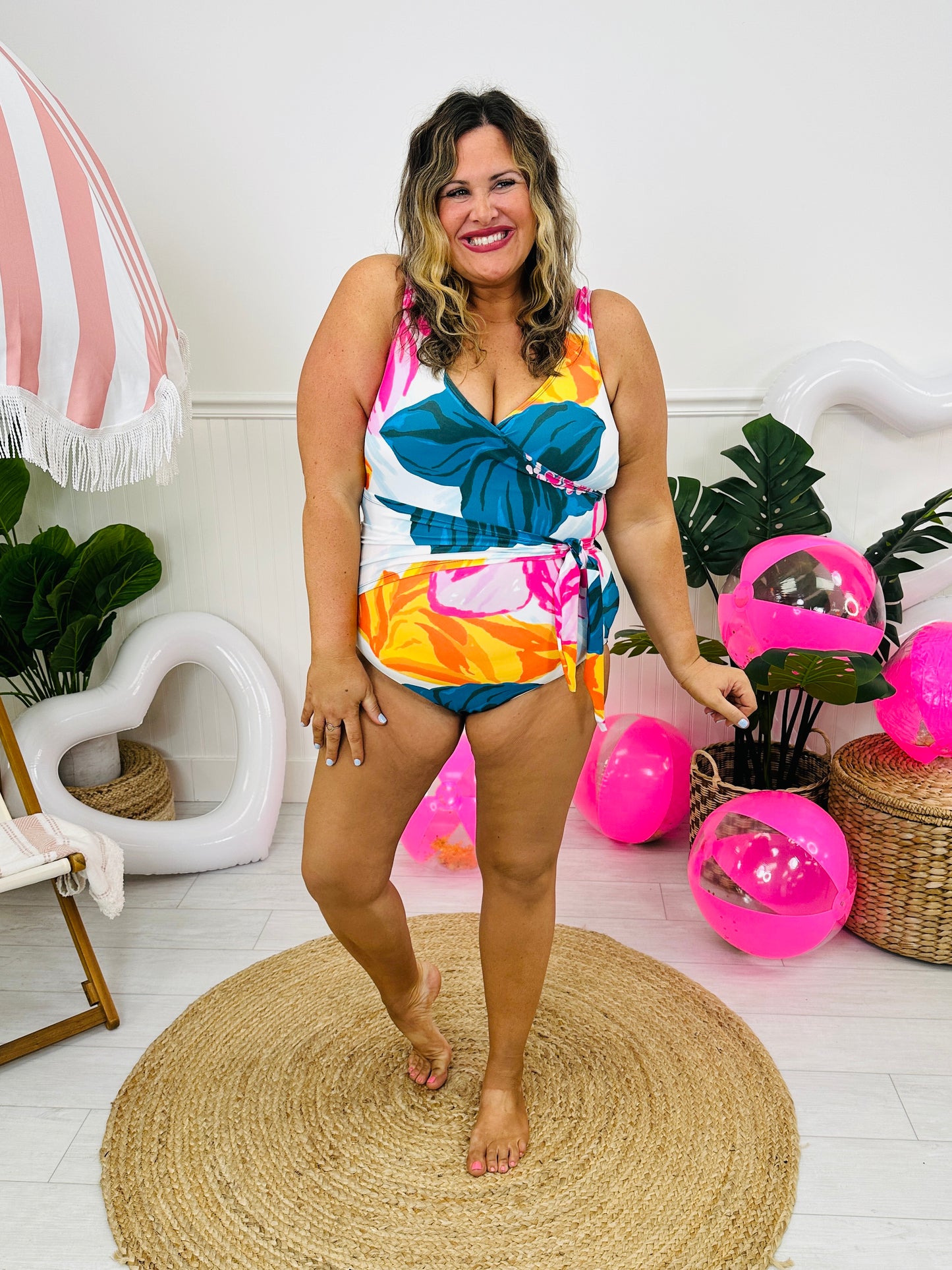 The Jess One Piece Swimsuit in Flower Power