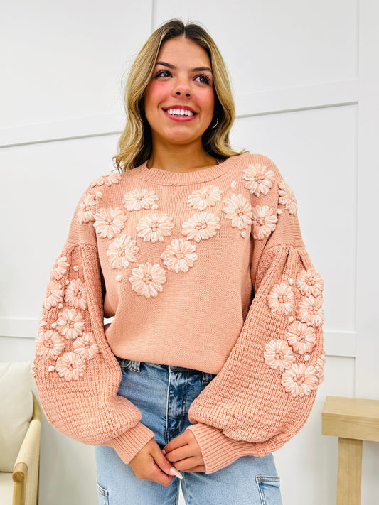 Blossoming Into My Best Self Sweater In Blush