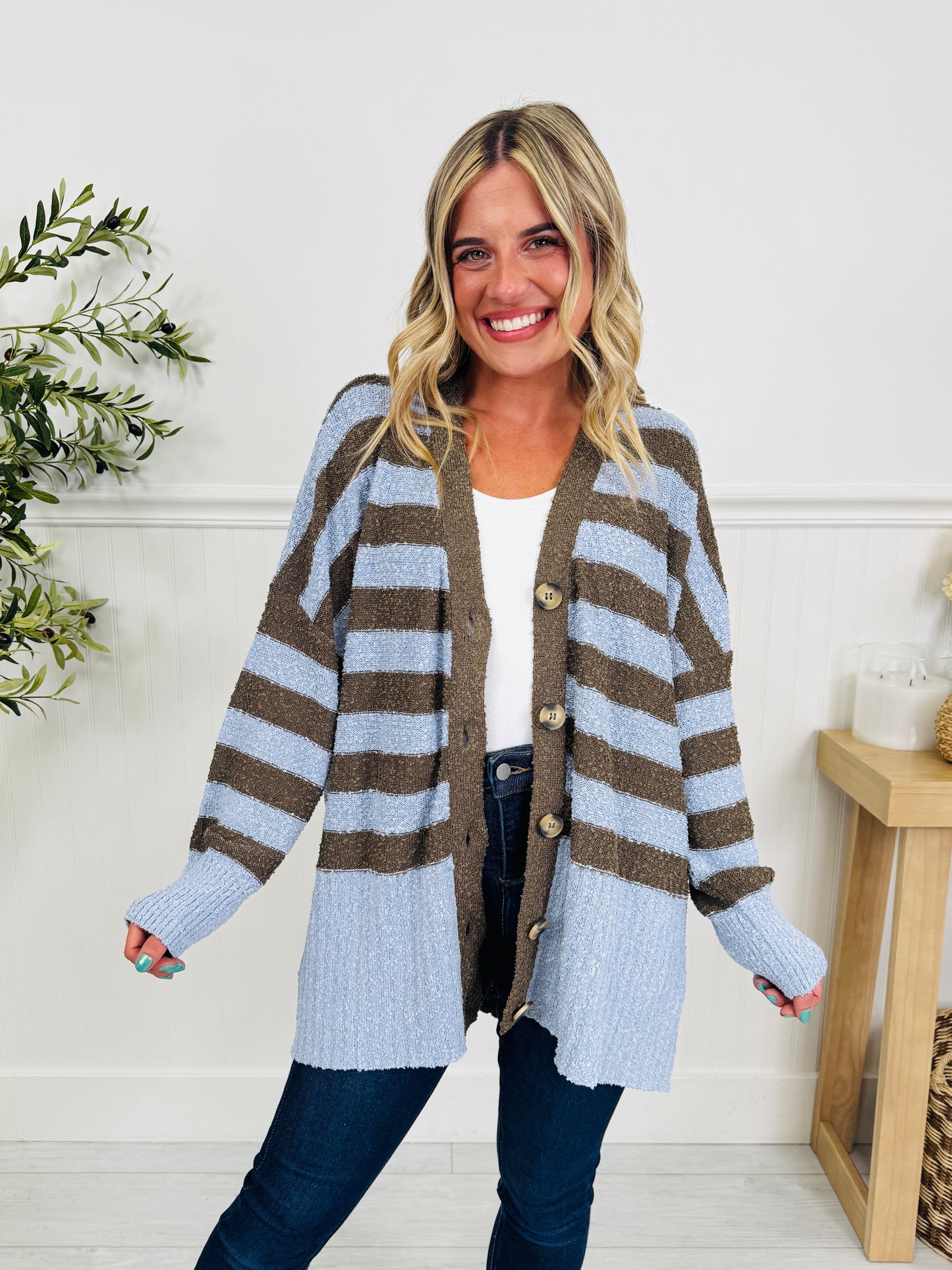 Cozy Comes Easy Cardigan In Blue
