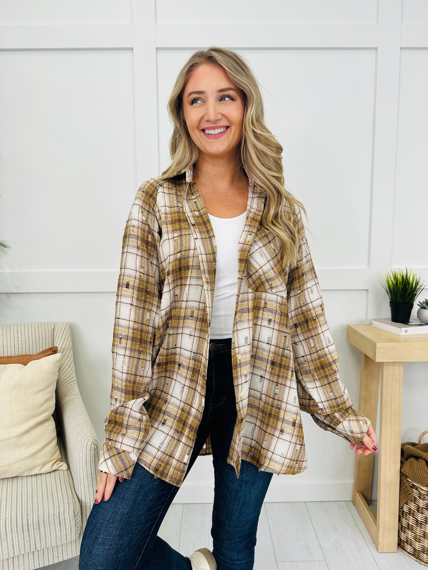 On The Edge Of Midnight Flannel in Brown