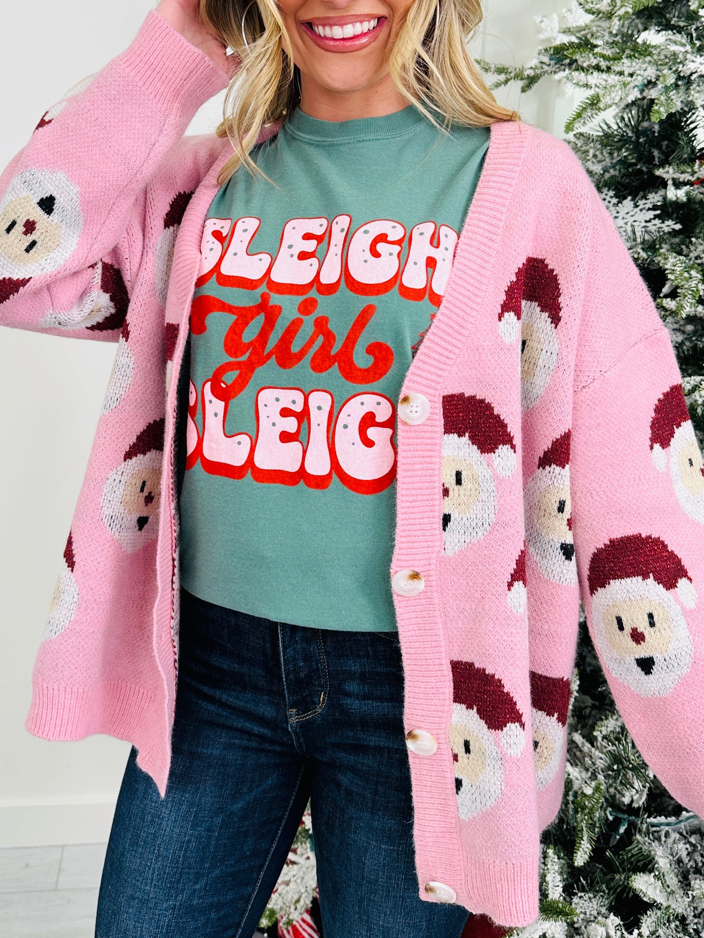 Santa Stop Here Cardigan in Multiple Colors