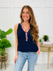 Petal Lined Tank Top In Navy