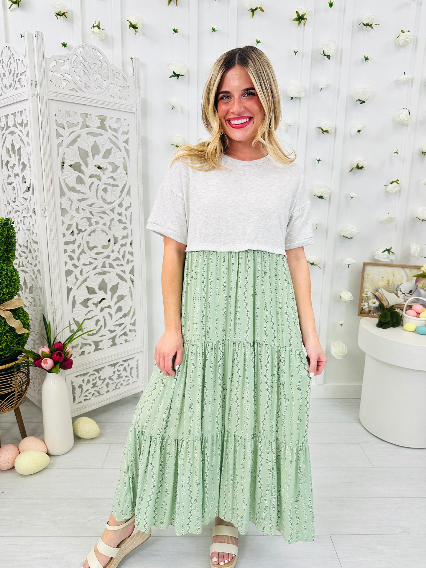 Meadow Mist Dress In Sage