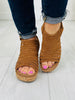 Elevated Stunner Wedges In Tobacco Faux Suede
