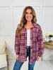 Flannel Forecast Shacket In Burgundy