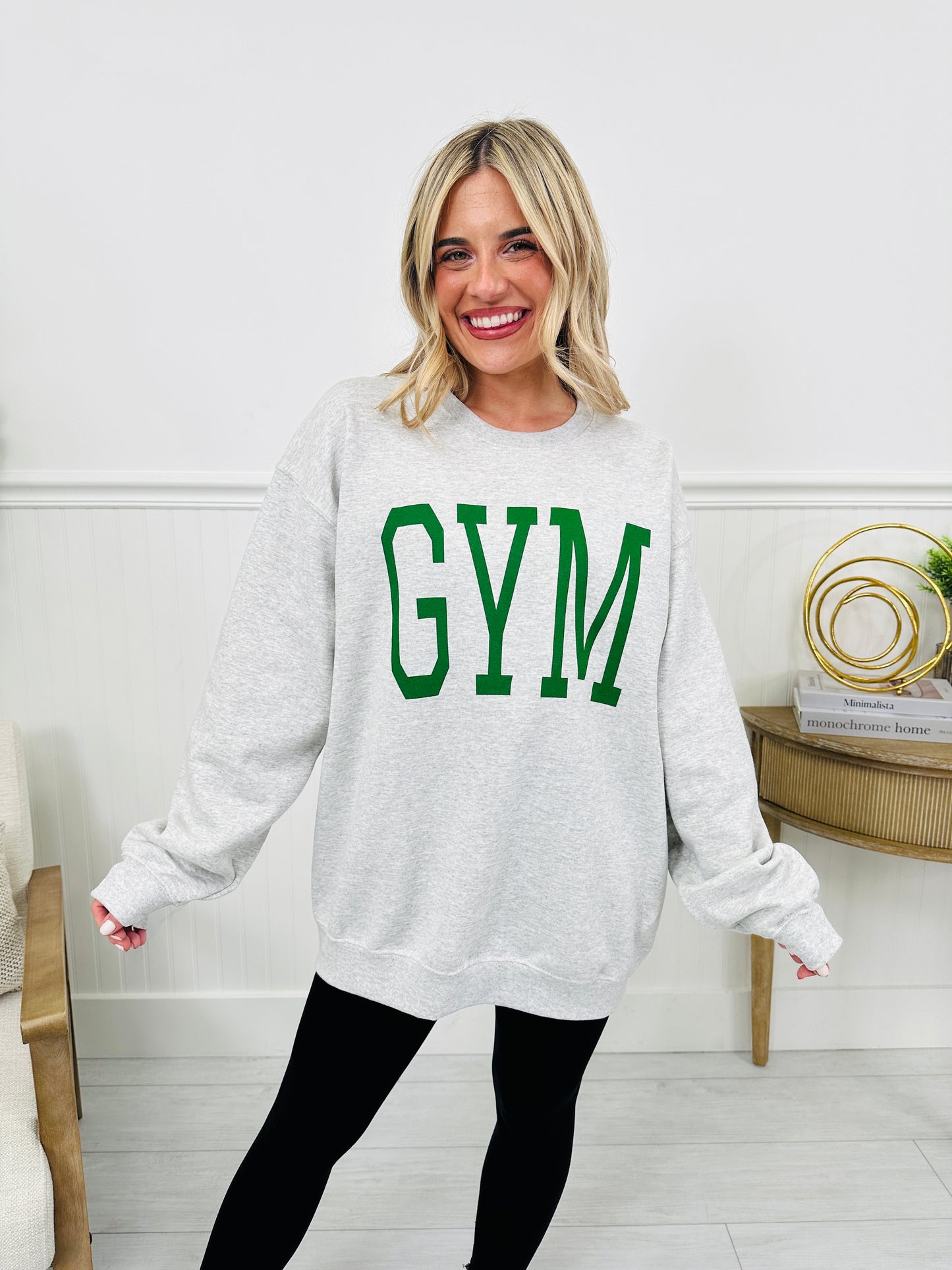 Gym and Bed Reversible Graphic Crewneck Sweatshirt