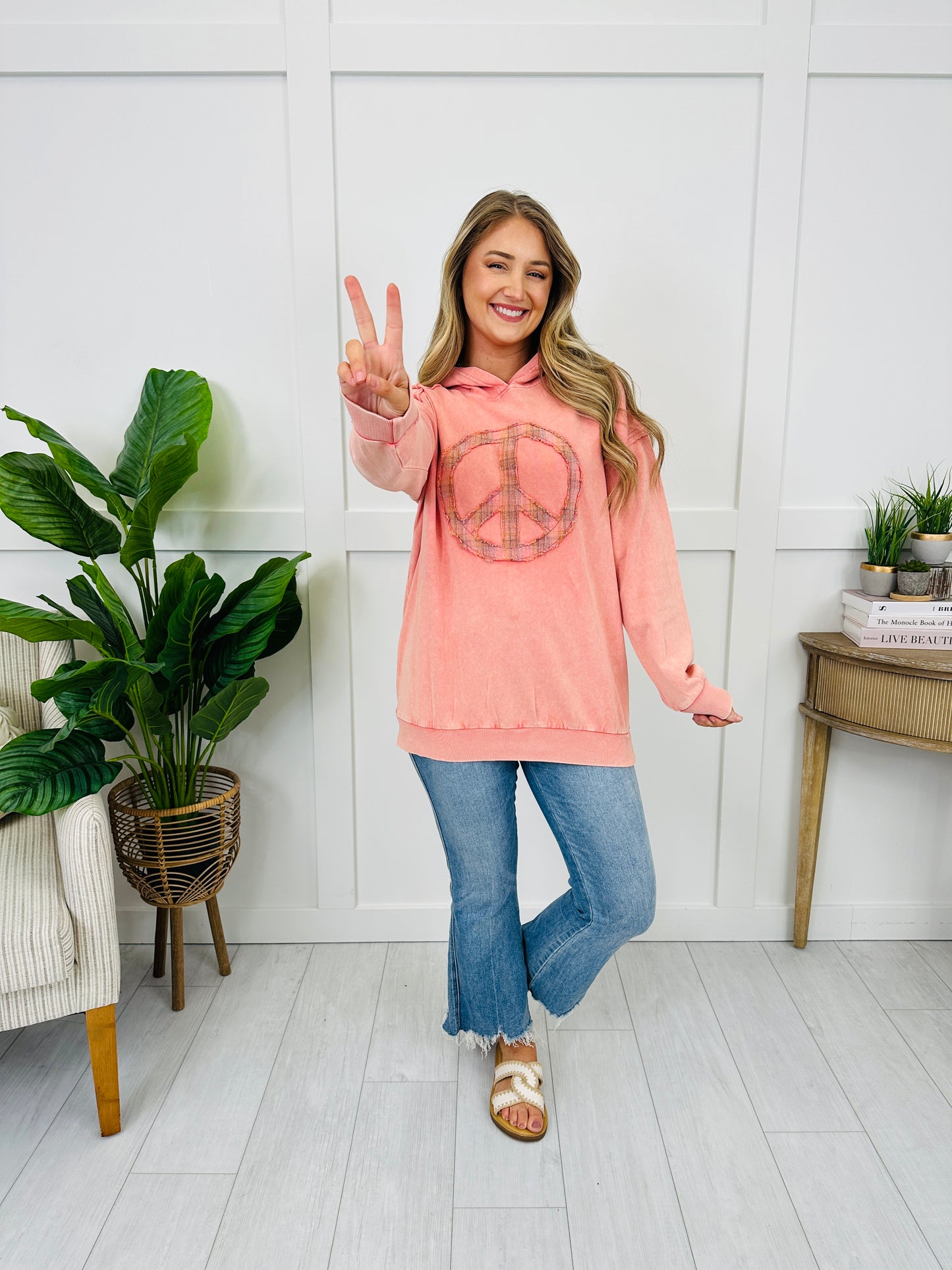 Peace Mode Sweatshirt in Coral