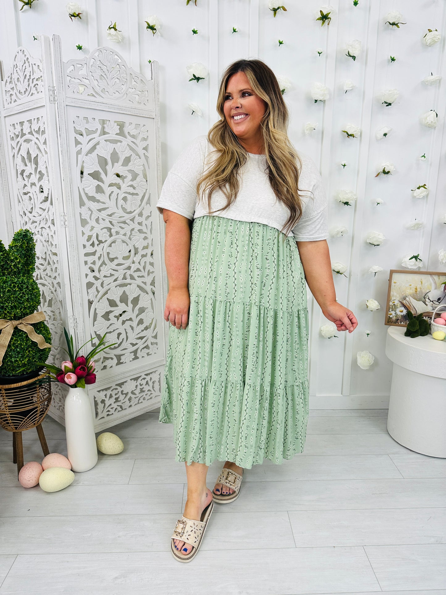 Meadow Mist Dress In Sage