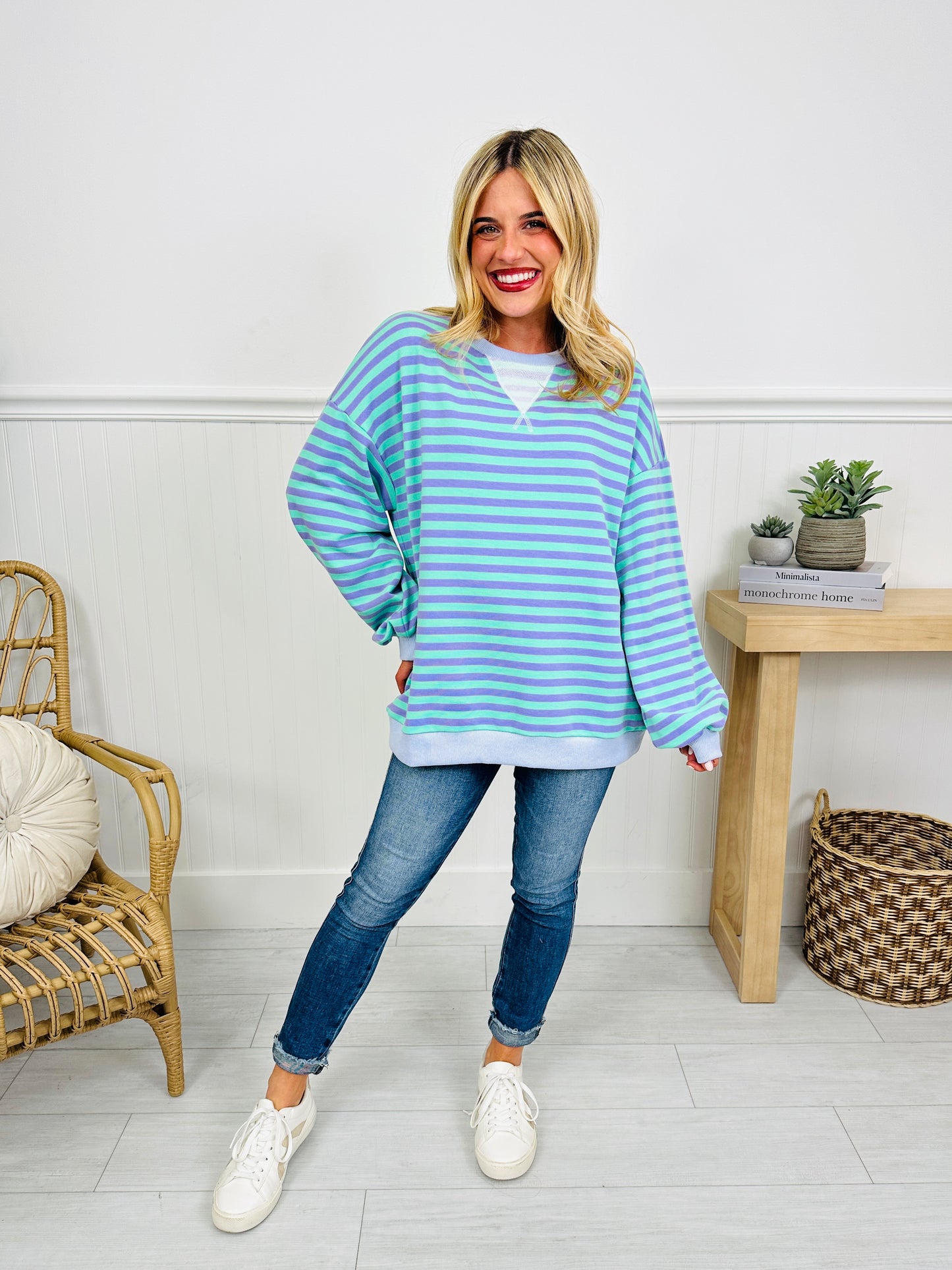 Stripe Hype Pullover Top in Four Colors