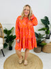 Tropical Tango Dress In Coral Orange