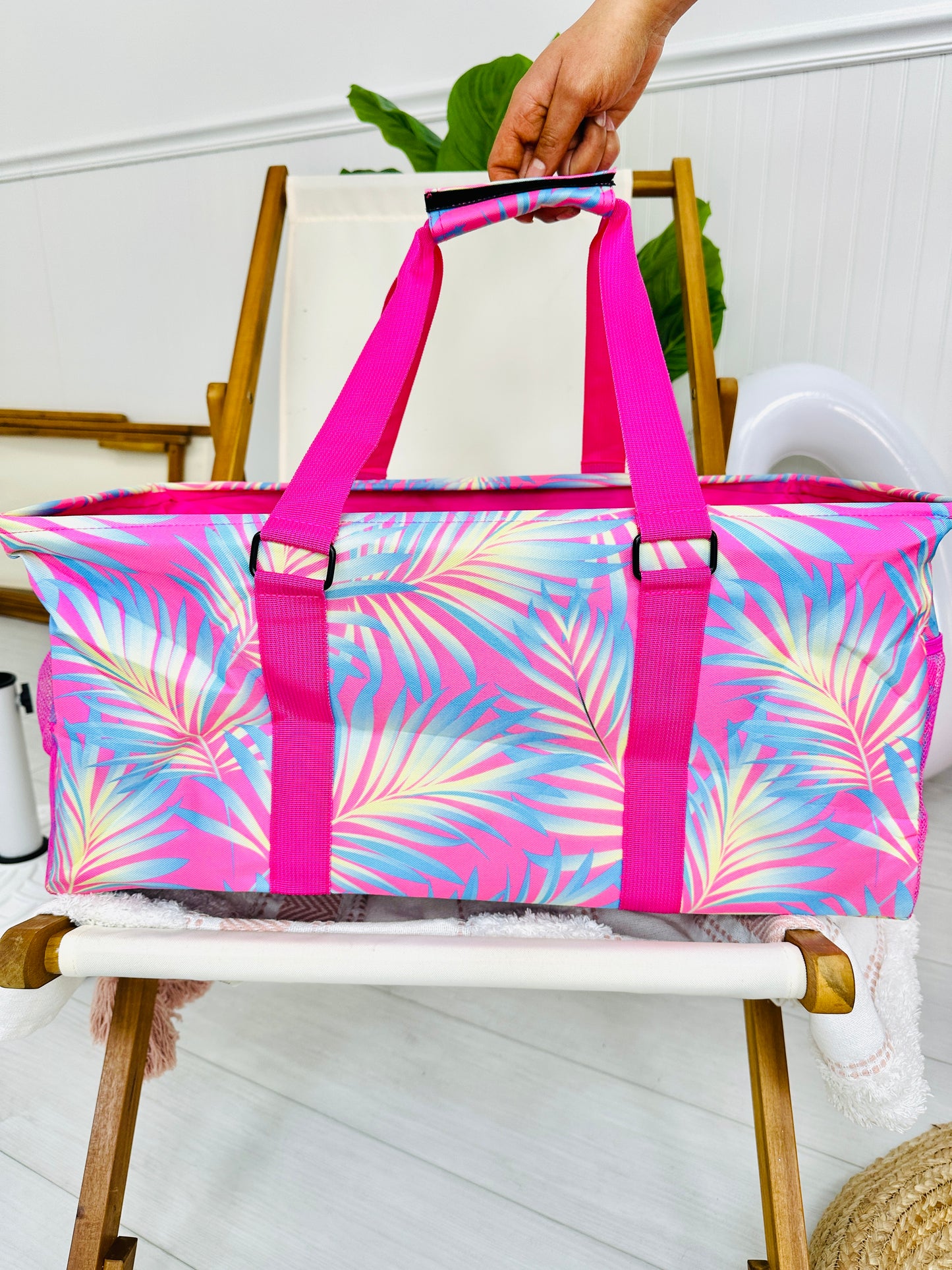 Multi Colored Collapsable Beach Bag