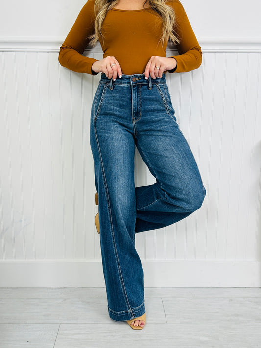 Judy Blue Downtown Dream Wide Leg Trouser Jeans
