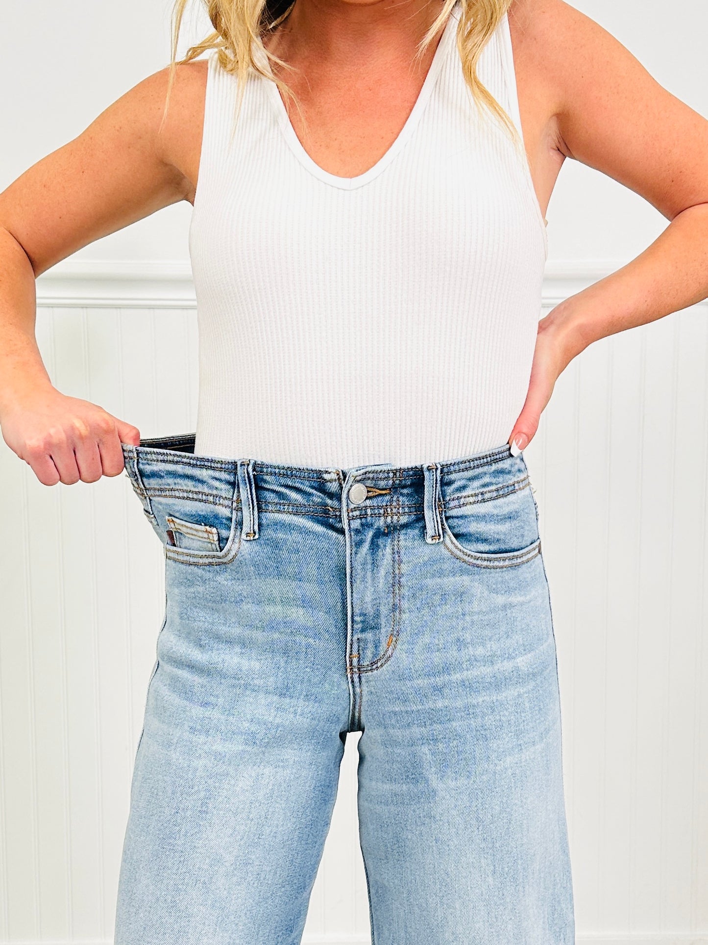 Judy Blue Ankle Ready Ankle Wide Leg Jeans