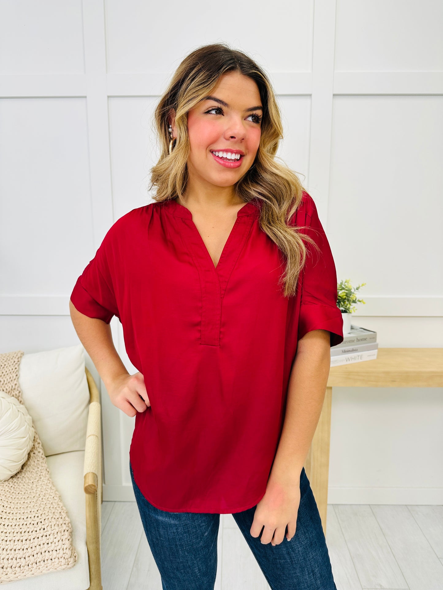 Up For Any Challenge Top In Burgundy