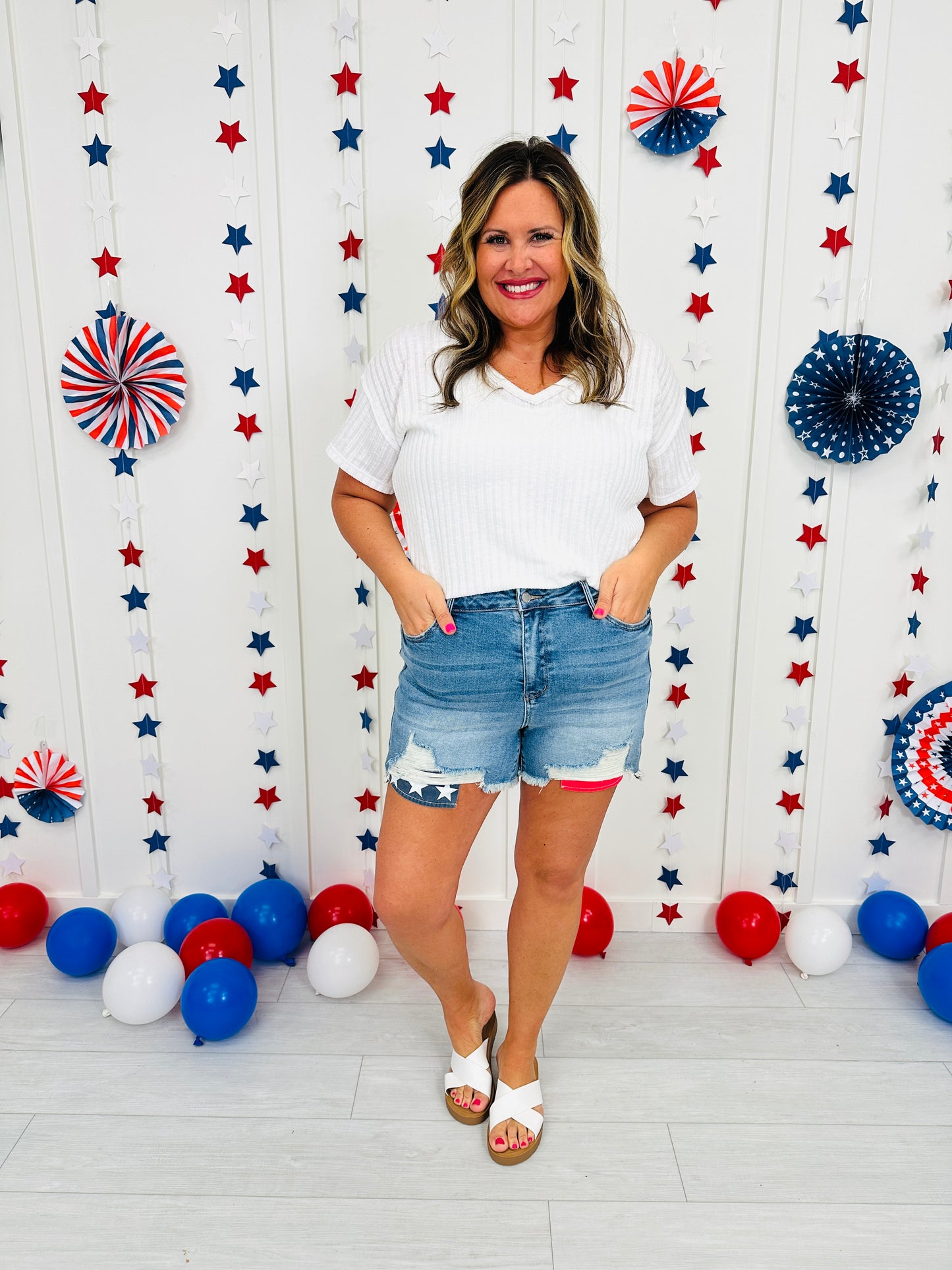 Judy Blue Land of the Free Shorts