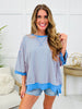 Striped Sweetheart Top In Blue/Orange