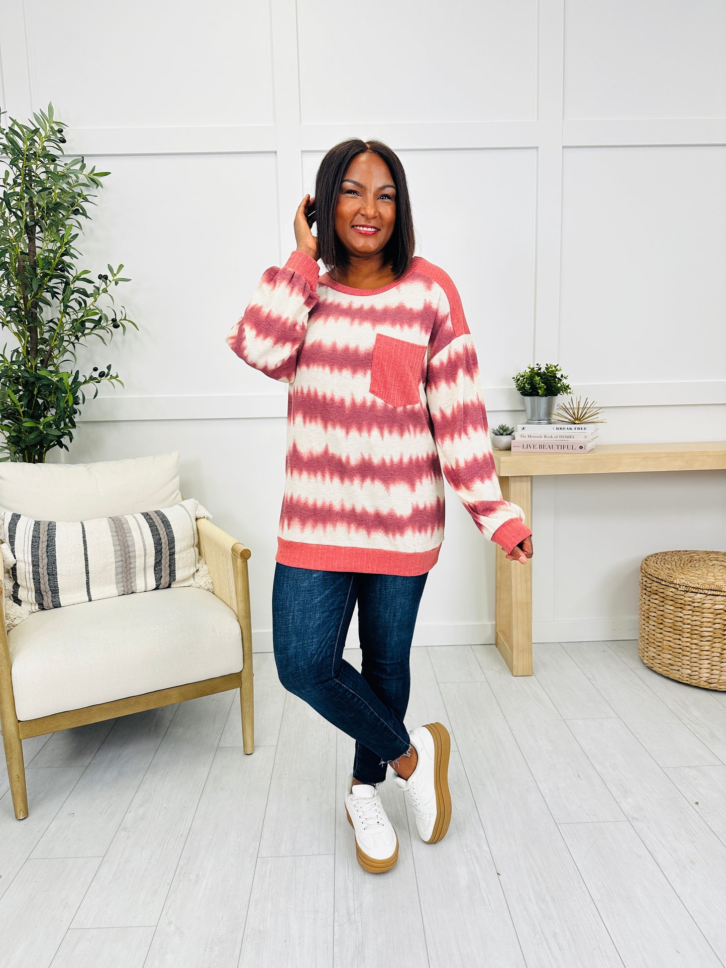 Faded In Harmony Top in Marsala