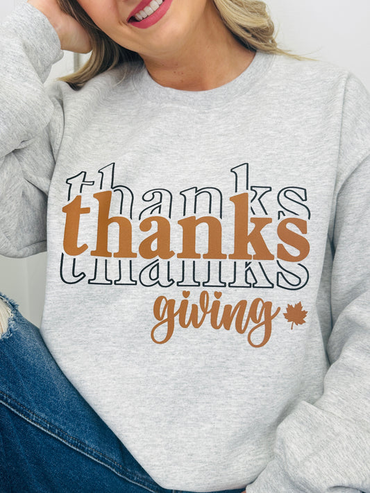 Thanksgiving Graphic Crewneck Sweatshirt- Multiple Colors!