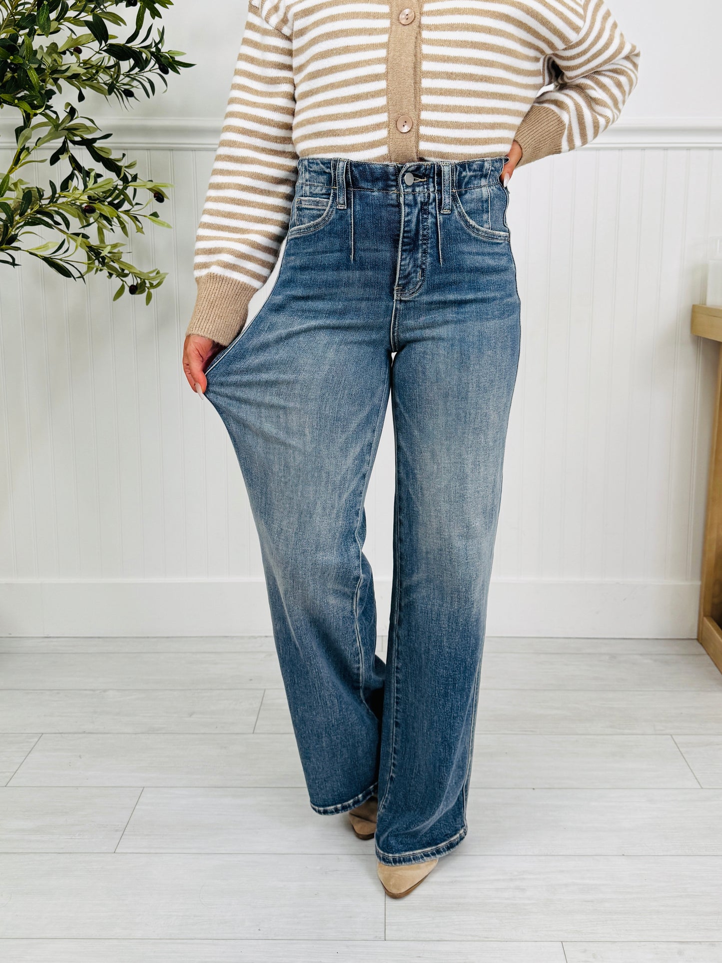 Wear It Well Tummy Control Wide Leg Jeans