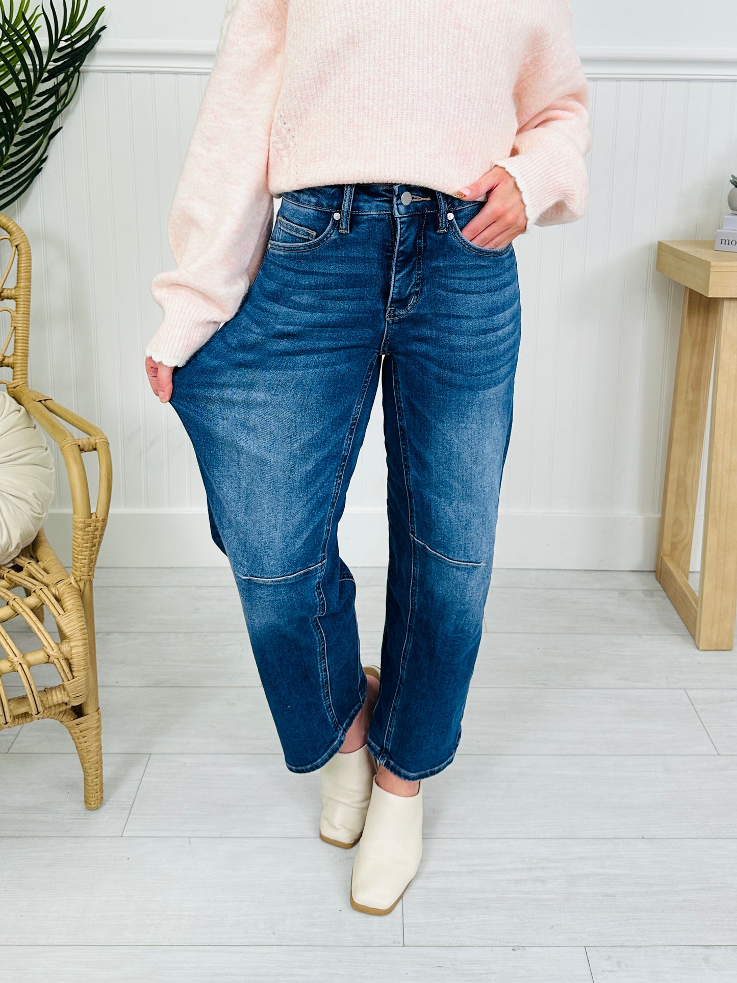 Carefully Curved Slim Barrel Jeans with Tummy Control