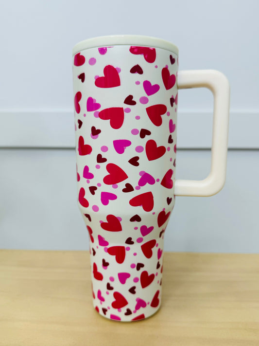 Ivory Heart Tumbler